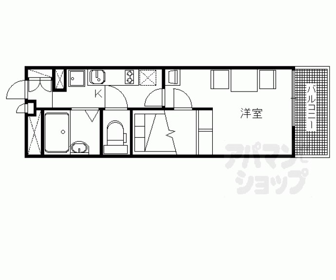 【レオパレスコーポ西新道バザール】間取