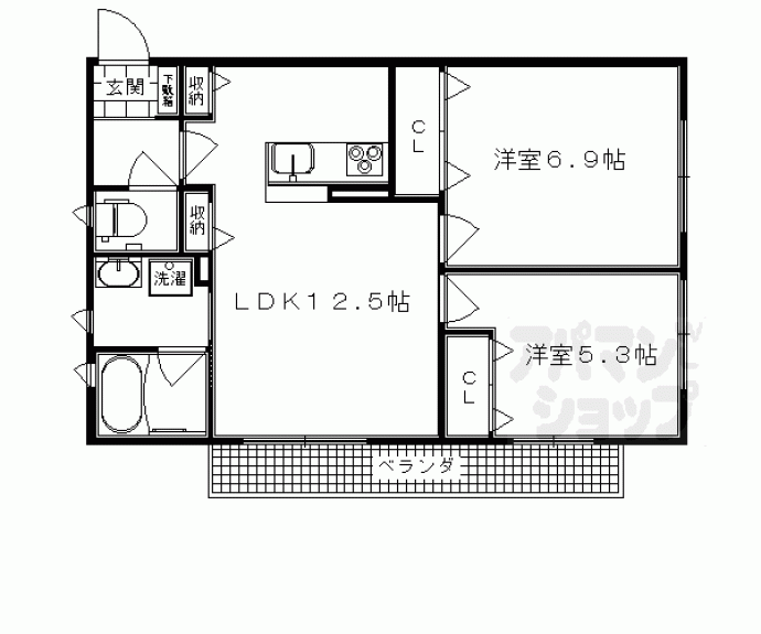 【シャーメゾン高新・嵯峨野】間取