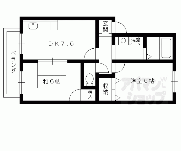 【ハイカムール御池】間取