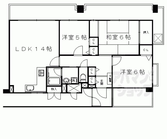 【シャルマンコーポ円町】間取