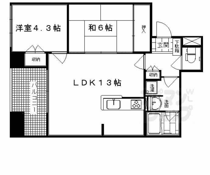 【パインフィールド西院】間取