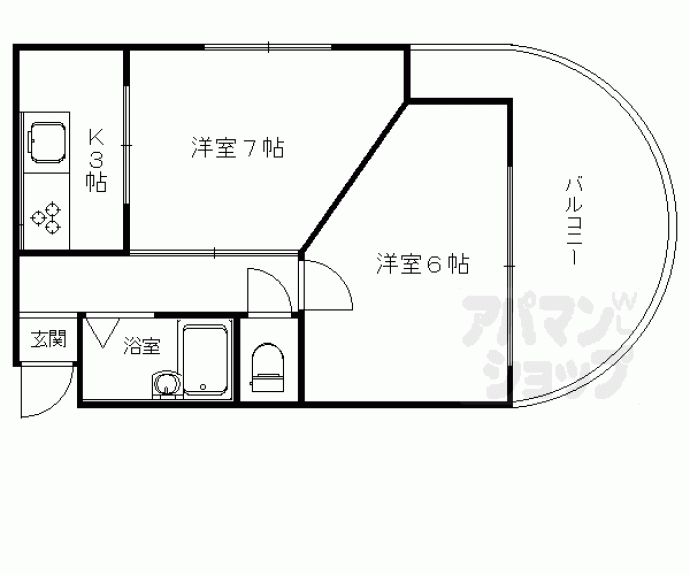 【プラザ西四条】間取