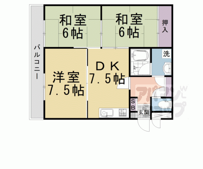 【聚楽ハイツ】間取