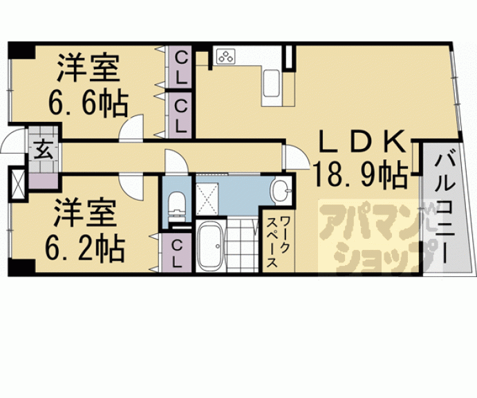 【パインフィールド五条】間取