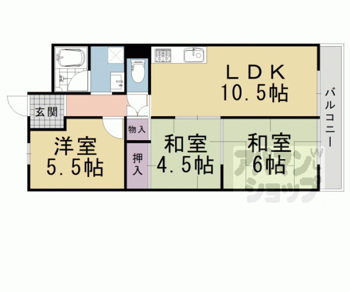 【サンハイム長岡京】間取