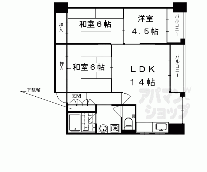 【中川第６コーポ】間取