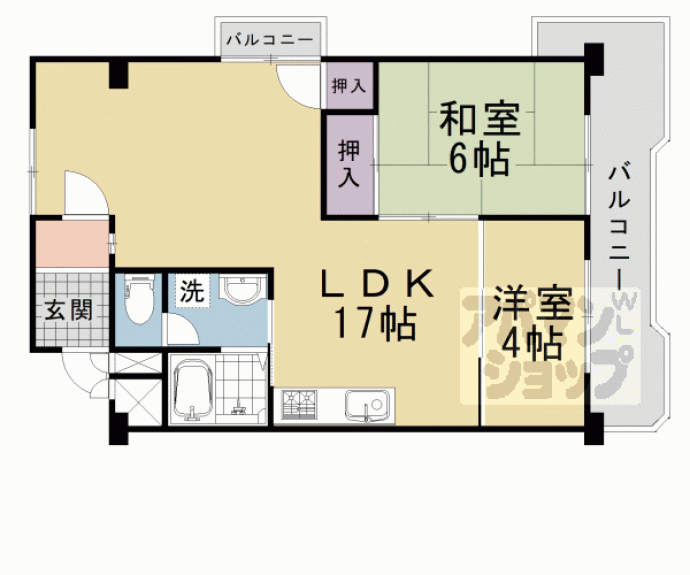 【京都四条グランドハイツ】間取