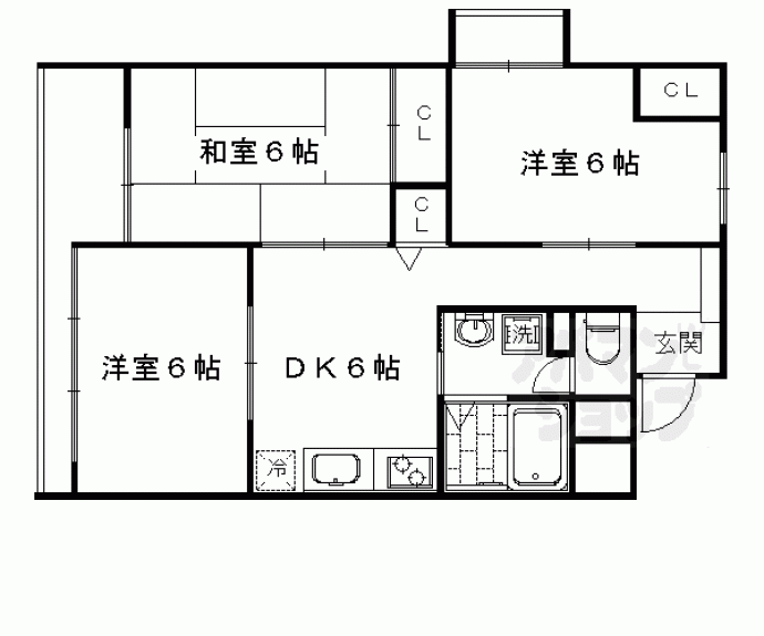 【京都四条グランドハイツ】間取