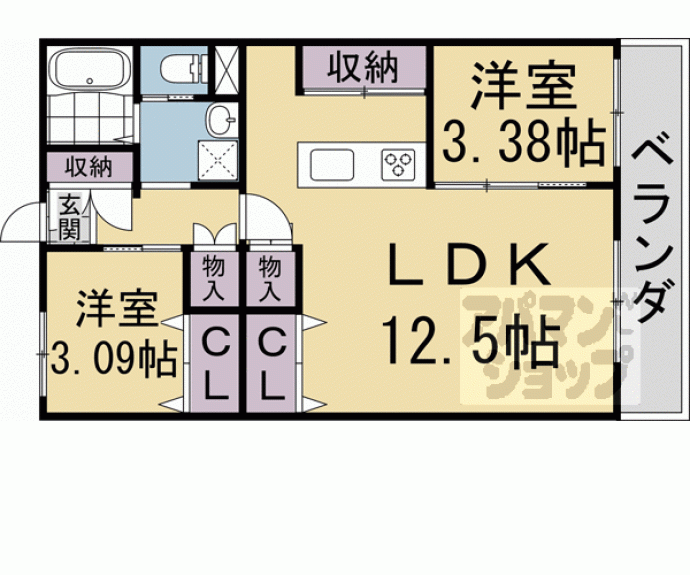 【衣笠グリーンハイツ】間取