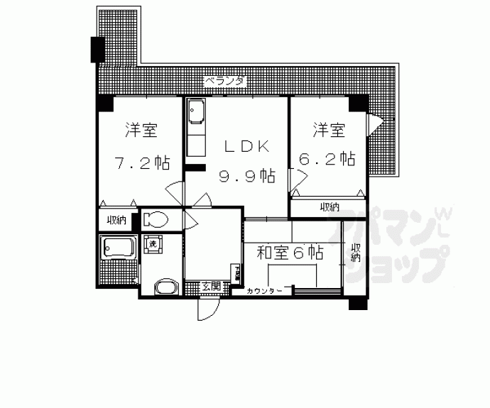 【アバンサール天神川】間取