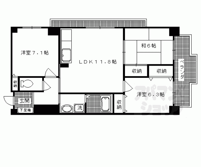 【ツイン双ヶ丘】間取