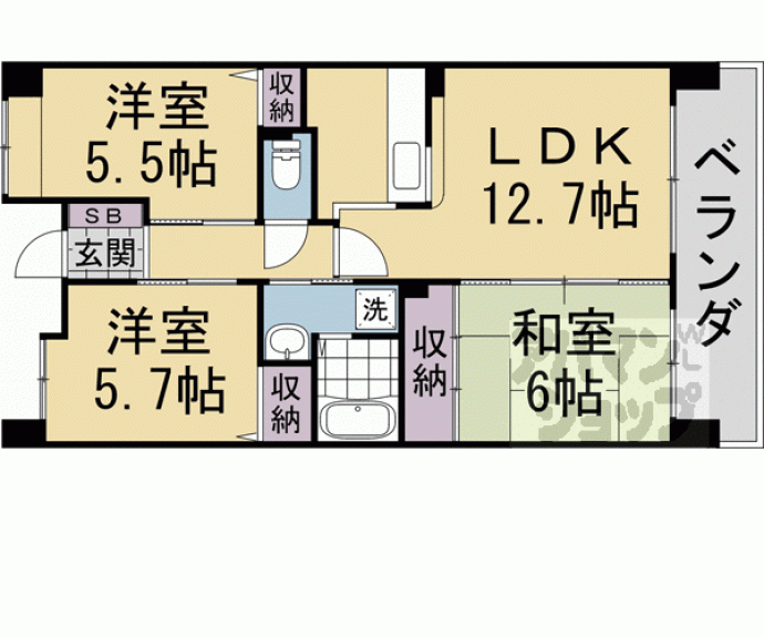 【アンヴェリテ桂】間取