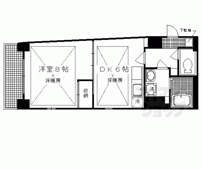 【千本通寺之内下ル花車町マンション】間取