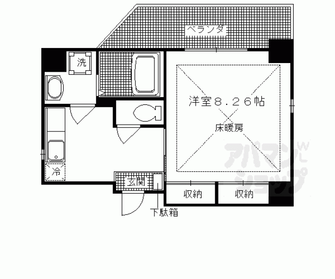 【千本通寺之内下ル花車町マンション】間取