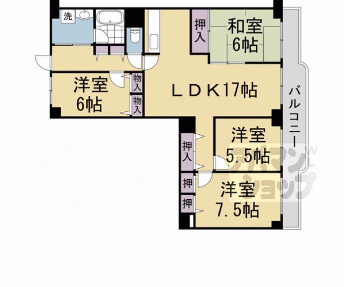 【ユニハイム四条梅津】間取