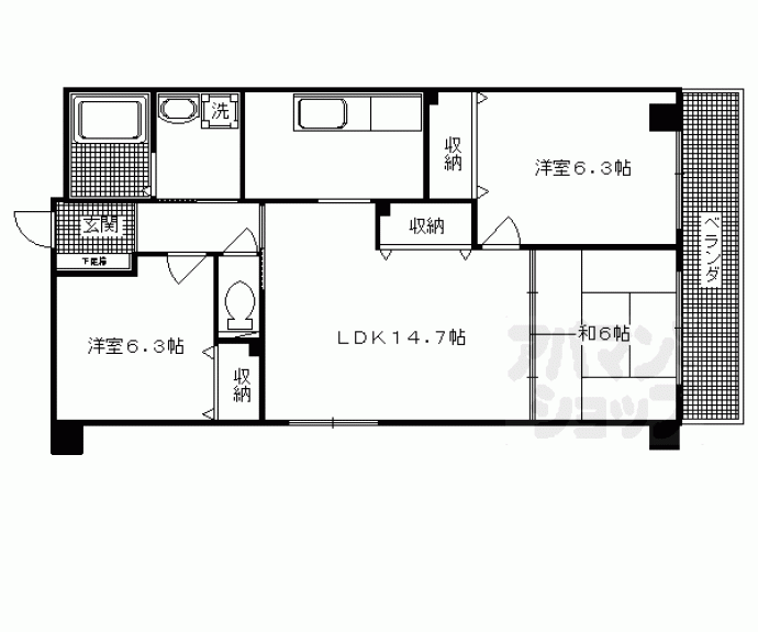 【ベルク北野】間取