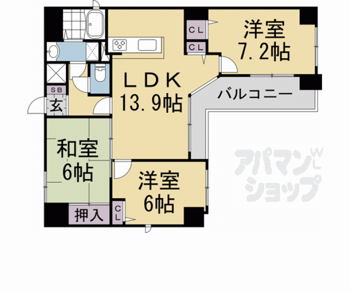 【ルイシャトレ河原町丸太町】間取