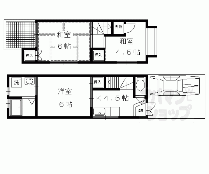 【下鴨蓼倉町貸家４４－２７】間取