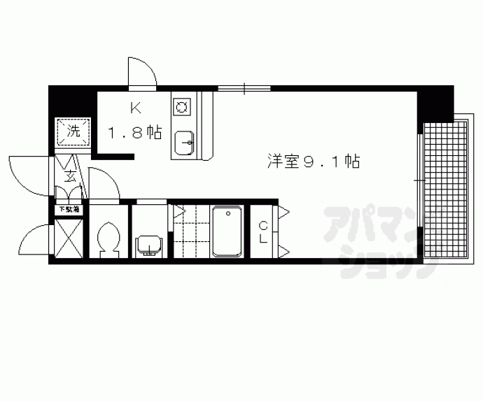 【プレサンス京都三条大橋鴨川苑】間取