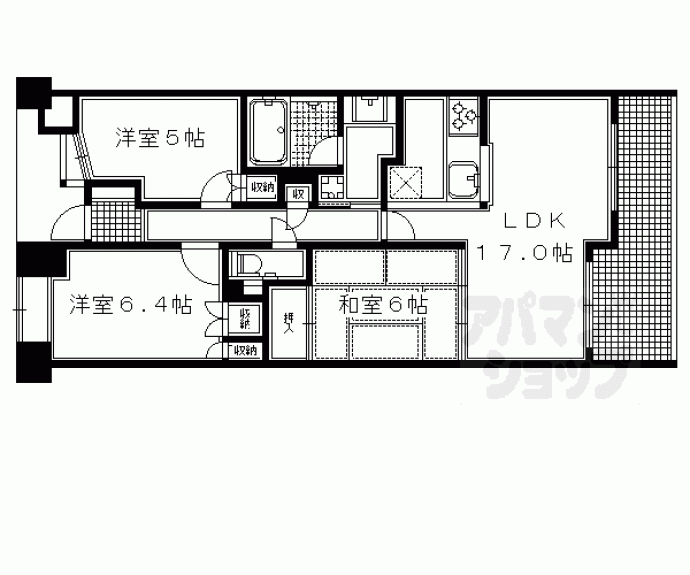 【エルパークスクエア京都鴨川】間取