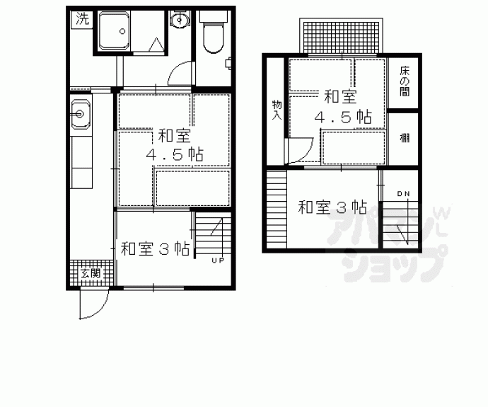 【新丸太町貸家（東側）】間取