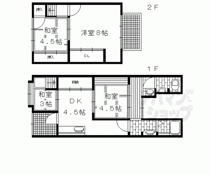 【鹿ケ谷西寺ノ前町貸家１６（東）】間取