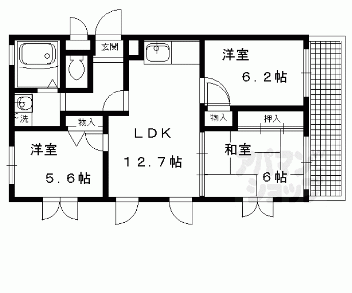 【ソレア松ヶ崎】間取