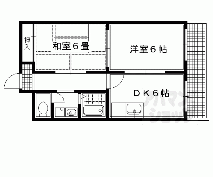 【コムフォート北白川Ⅱ】間取