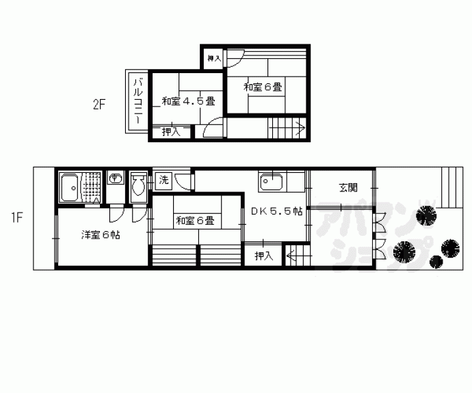 【北白川蔦町貸家】間取