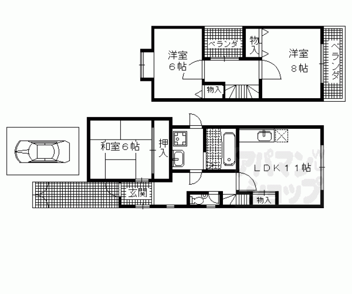 【一乗寺中ノ田町貸家５７】間取