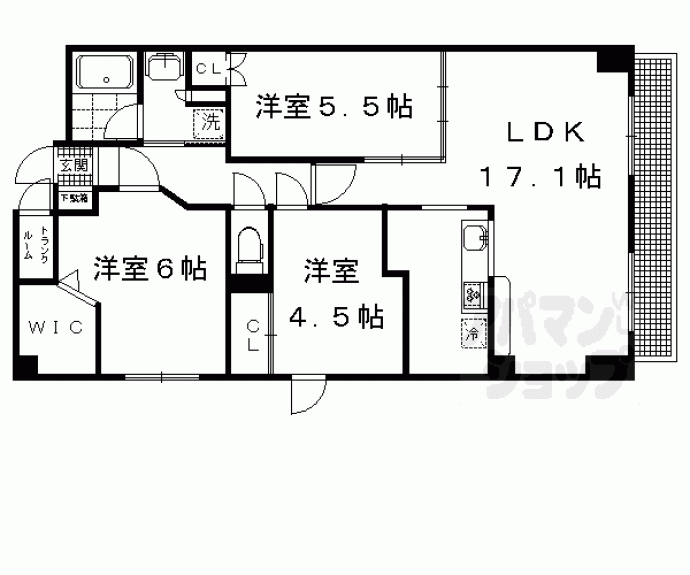 【ＧｒａｎｄＥ’ｔｅｒｎａ京大正門前】間取