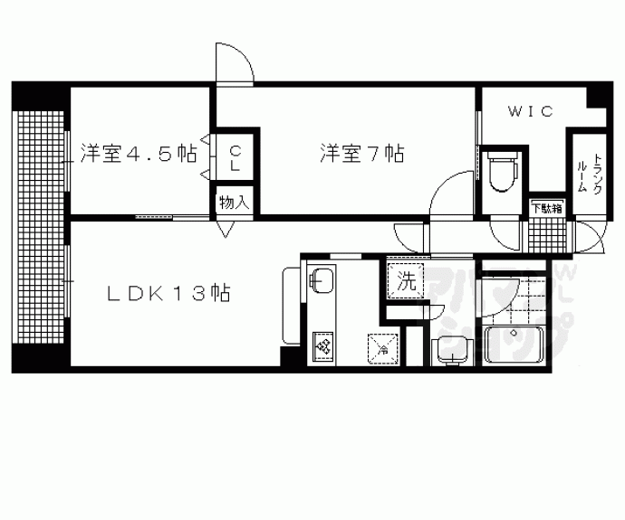 【ＧｒａｎｄＥ’ｔｅｒｎａ京大正門前】間取