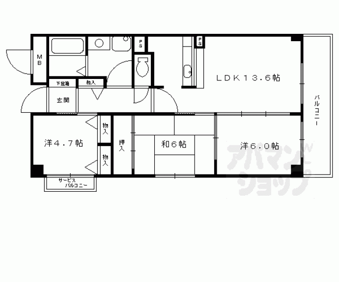 【パルシティ西大路】間取