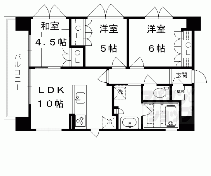 【ネバーランド烏丸五条】間取