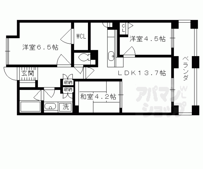 【パインフィールド洛東】間取