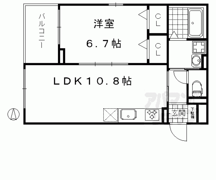 【シャルマン　東寺西】間取