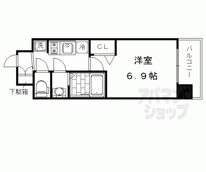 【プレサンスＴＨＥ　ＫＹＯＴＯ　華苑】間取