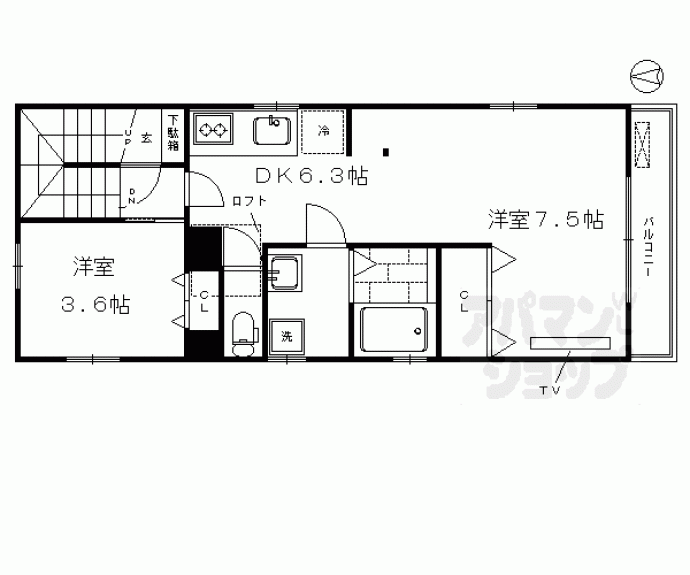 【西玉水町貸家】間取