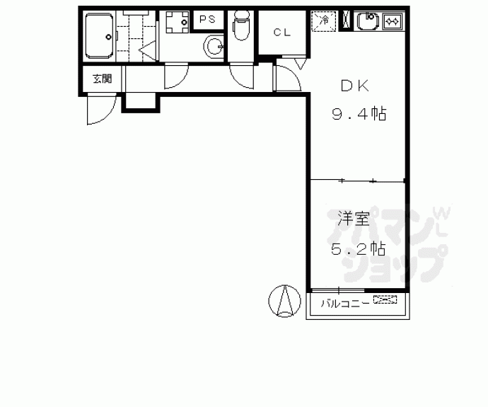 【シャルマン東寺南Ⅰ・Ⅱ】間取