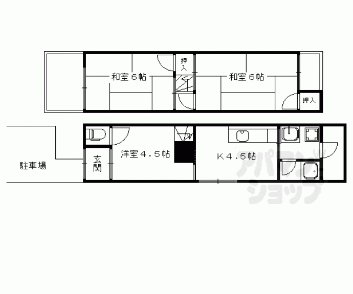 【吉祥院三ノ宮西町貸家３】間取