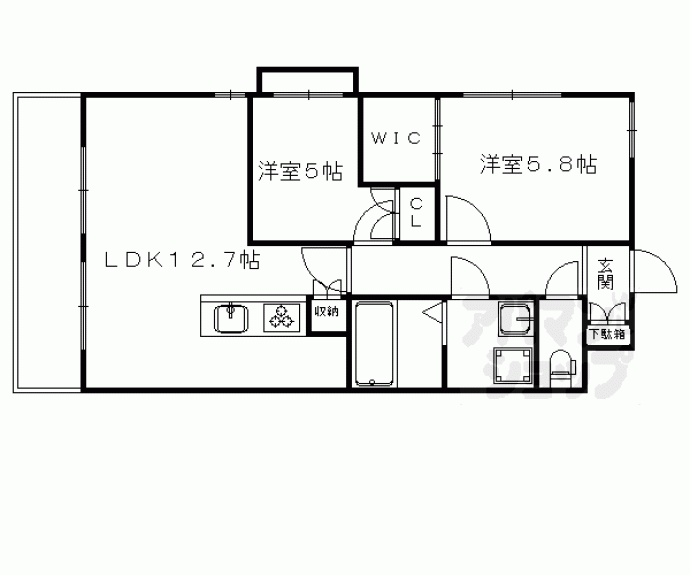 【ベルビュー東寺西門通】間取