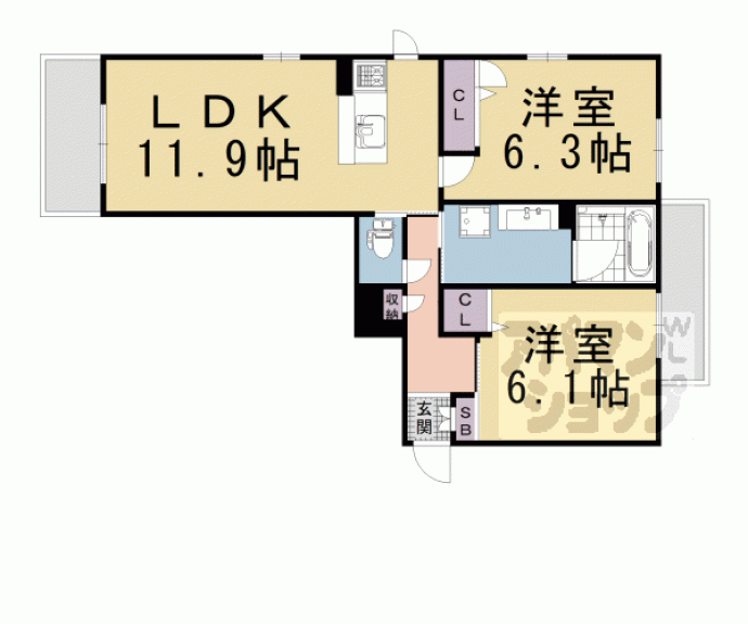 【シャーメゾン東久世】間取