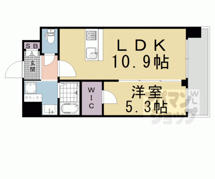 【プレサンス　ＴＨＥ　ＫＹＯＴＯ東福寺　ＥＡＳＴ】間取