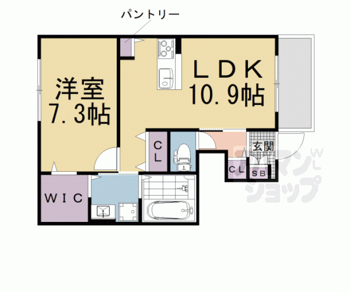 【エルメゾン山科小野Ｂ棟】間取