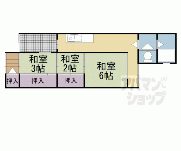 【梅小路西中町貸家３９－３】間取