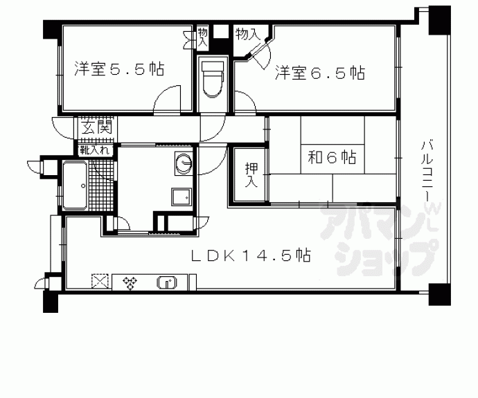 【ネバーランド西京極】間取