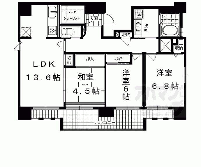 【ＩＬＲＯＳＳＯ堀川六角】間取