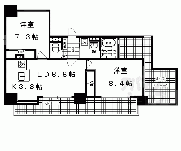 【ＡＬＴＡ京都堀川ウインドア】間取