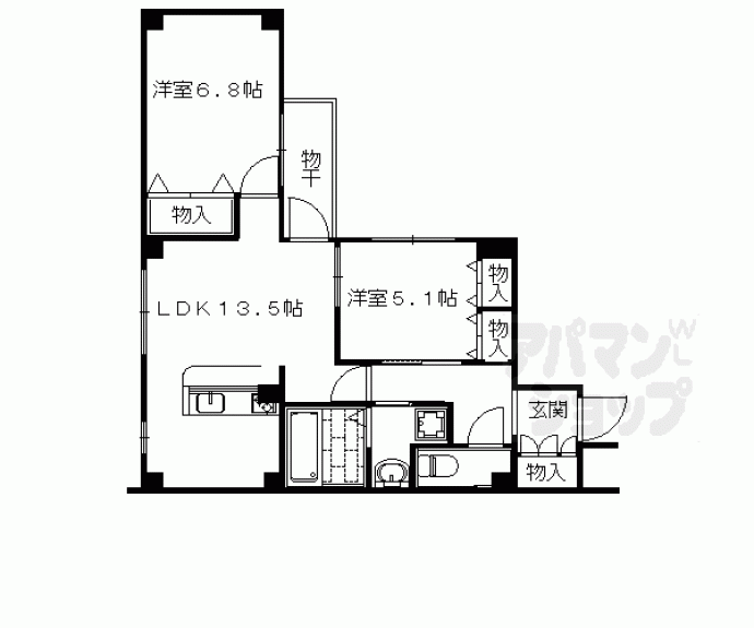 【コモド御所南】間取