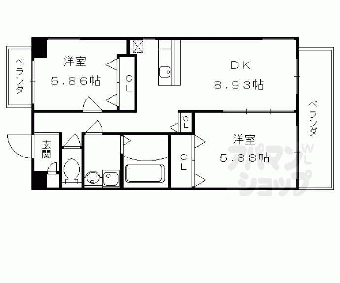 【コンフォーレ栗栖野】間取